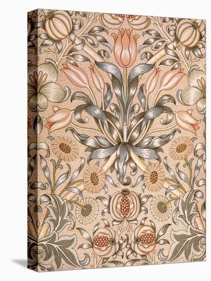 Lily and Pomegranate Wallpaper Design, 1886 (Colour Woodblock Print on Paper)-William Morris-Stretched Canvas