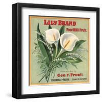 Lily Brand - Porterville, California - Citrus Crate Label-Lantern Press-Framed Art Print