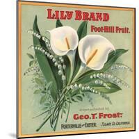 Lily Brand - Porterville, California - Citrus Crate Label-Lantern Press-Mounted Art Print