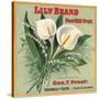 Lily Brand - Porterville, California - Citrus Crate Label-Lantern Press-Stretched Canvas