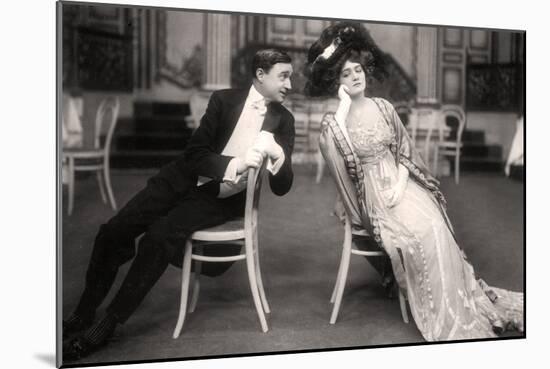 Lily Elsie and Joseph Coyne in the Merry Widow, 1907-Foulsham and Banfield-Mounted Photographic Print