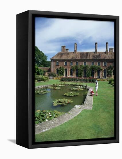 Lily Gardens and Strode House, Barrington Court, Somerset, England, United Kingdom-Chris Nicholson-Framed Stretched Canvas