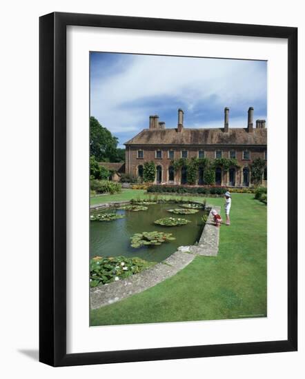 Lily Gardens and Strode House, Barrington Court, Somerset, England, United Kingdom-Chris Nicholson-Framed Photographic Print