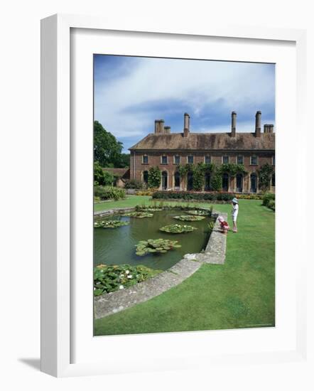 Lily Gardens and Strode House, Barrington Court, Somerset, England, United Kingdom-Chris Nicholson-Framed Photographic Print