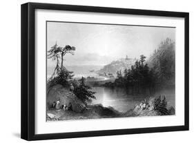 Lily Lake, with the Town of St John on an Outcrop Beyond, Canada, 19th Century-R Brandard-Framed Giclee Print
