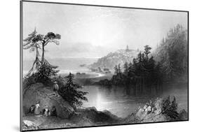Lily Lake, with the Town of St John on an Outcrop Beyond, Canada, 19th Century-R Brandard-Mounted Giclee Print
