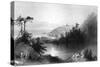 Lily Lake, with the Town of St John on an Outcrop Beyond, Canada, 19th Century-R Brandard-Stretched Canvas