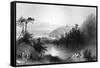 Lily Lake, with the Town of St John on an Outcrop Beyond, Canada, 19th Century-R Brandard-Framed Stretched Canvas