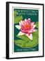 Lily Pad and Lotus - Kenilworth Aquatic Gardens-Lantern Press-Framed Art Print