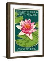 Lily Pad and Lotus - Kenilworth Aquatic Gardens-Lantern Press-Framed Art Print