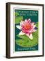 Lily Pad and Lotus - Kenilworth Aquatic Gardens-Lantern Press-Framed Art Print