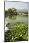 Lily Pads and a Arched Stone Bridge in Beijing Botanical Gardens, Beijing, China, Asia-Christian Kober-Mounted Photographic Print