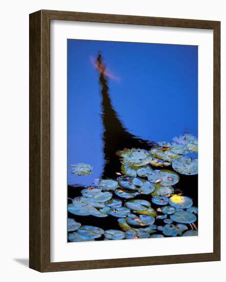 Lily Pond and Temple Reflection in Humble Administrators Garden, Suzhou, Jiangsu, China-Walter Bibikow-Framed Photographic Print