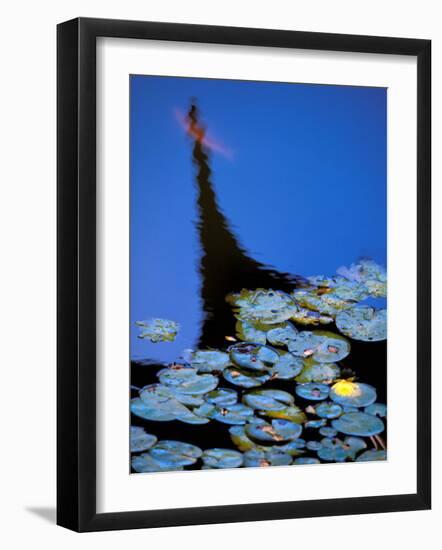 Lily Pond and Temple Reflection in Humble Administrators Garden, Suzhou, Jiangsu, China-Walter Bibikow-Framed Photographic Print