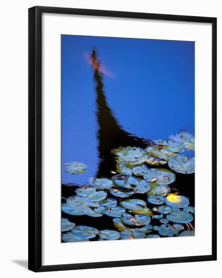 Lily Pond and Temple Reflection in Humble Administrators Garden, Suzhou, Jiangsu, China-Walter Bibikow-Framed Photographic Print