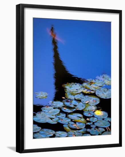 Lily Pond and Temple Reflection in Humble Administrators Garden, Suzhou, Jiangsu, China-Walter Bibikow-Framed Photographic Print
