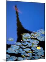 Lily Pond and Temple Reflection in Humble Administrators Garden, Suzhou, Jiangsu, China-Walter Bibikow-Mounted Photographic Print