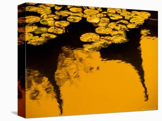 Lily Pond and Temple Reflection in Humble Administrators Garden, Suzhou, Jiangsu, China-Walter Bibikow-Stretched Canvas