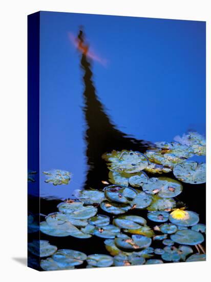 Lily Pond and Temple Reflection in Humble Administrators Garden, Suzhou, Jiangsu, China-Walter Bibikow-Stretched Canvas