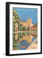 Lily Pond in Balboa Park, San Diego, California-null-Framed Art Print