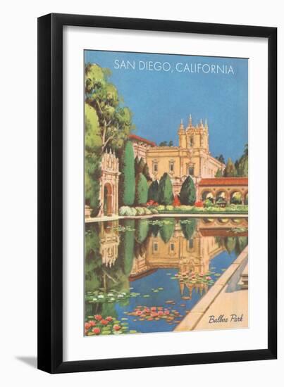 Lily Pond in Balboa Park, San Diego, California-null-Framed Art Print