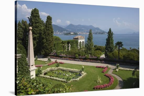 Lily pond, Isola Bella, Borromean Islands, Stresa, Lake Maggiore, Italian Lakes, Piedmont, Italy, E-James Emmerson-Stretched Canvas