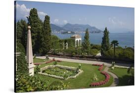 Lily pond, Isola Bella, Borromean Islands, Stresa, Lake Maggiore, Italian Lakes, Piedmont, Italy, E-James Emmerson-Stretched Canvas