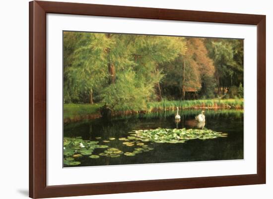 Lily Pond, Shudbrook, Near Lincoln-null-Framed Art Print