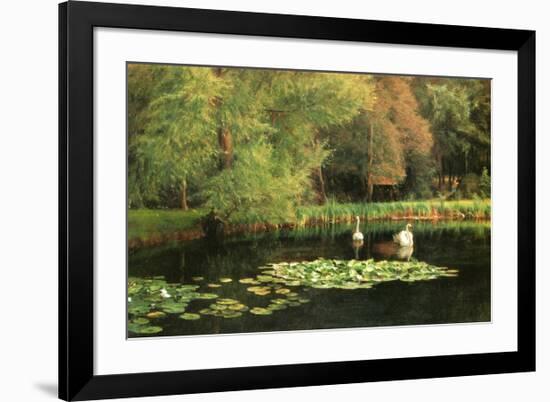 Lily Pond, Shudbrook, Near Lincoln-null-Framed Art Print