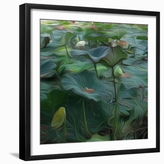 Lily Pond1, 2021, (digital)-Scott J. Davis-Framed Giclee Print