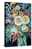Lilys Bouquet Black-Jeanette Vertentes-Stretched Canvas