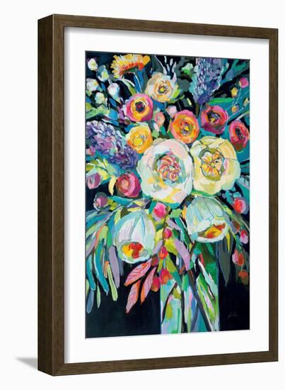 Lilys Bouquet Black-Jeanette Vertentes-Framed Art Print