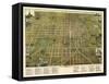 Lima, Ohio - Panoramic Map-Lantern Press-Framed Stretched Canvas