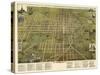Lima, Ohio - Panoramic Map-Lantern Press-Stretched Canvas