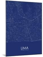 Lima, Peru Blue Map-null-Mounted Poster