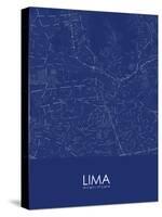 Lima, Peru Blue Map-null-Stretched Canvas