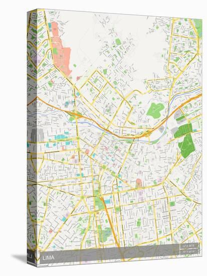 Lima, Peru Map-null-Stretched Canvas