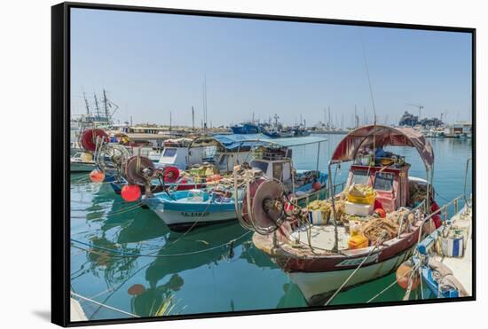 Limassol Marina harbour in Limassol, Cyprus-Chris Mouyiaris-Framed Stretched Canvas