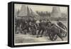 Limber Up! Bluejackets at Field-Gun Drill at the Royal Naval Exhibition-William Heysham Overend-Framed Stretched Canvas