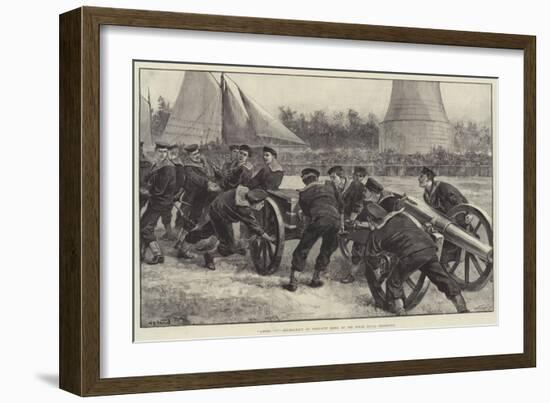 Limber Up! Bluejackets at Field-Gun Drill at the Royal Naval Exhibition-William Heysham Overend-Framed Giclee Print