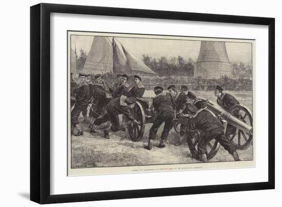 Limber Up! Bluejackets at Field-Gun Drill at the Royal Naval Exhibition-William Heysham Overend-Framed Giclee Print