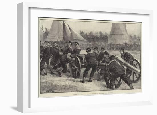 Limber Up! Bluejackets at Field-Gun Drill at the Royal Naval Exhibition-William Heysham Overend-Framed Giclee Print