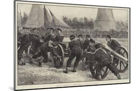 Limber Up! Bluejackets at Field-Gun Drill at the Royal Naval Exhibition-William Heysham Overend-Mounted Giclee Print