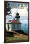 Lime Kiln State Park - San Juan Island, Washington - Lighthouse Day Scene-Lantern Press-Framed Art Print