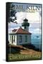 Lime Kiln State Park - San Juan Island, Washington - Lighthouse Day Scene-Lantern Press-Framed Stretched Canvas