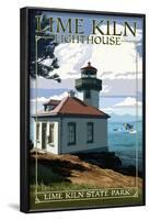 Lime Kiln State Park - San Juan Island, Washington - Lighthouse Day Scene-Lantern Press-Framed Art Print