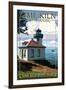 Lime Kiln State Park - San Juan Island, Washington - Lighthouse Day Scene-Lantern Press-Framed Art Print