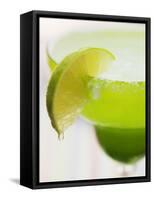 Lime Wedge on Cocktail Glass with Sugared Rim-null-Framed Stretched Canvas