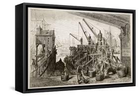 Limehouse Dock, from 'London, a Pilgrimage', Written by William Blanchard Jerrold-Gustave Doré-Framed Stretched Canvas
