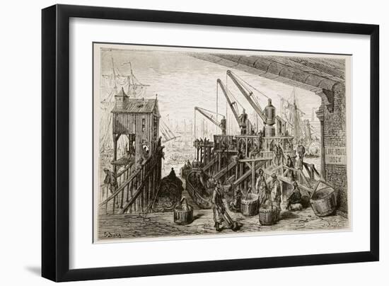 Limehouse Dock, from 'London, a Pilgrimage', Written by William Blanchard Jerrold-Gustave Doré-Framed Giclee Print